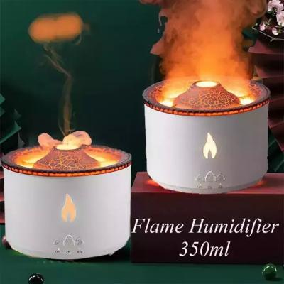 China 1 Sample Ok Volcano Flame Humidifier Led Color Flame Effect Ultrasonic Aroma Oil Diffuser For Hotel Home Dropshipping for sale