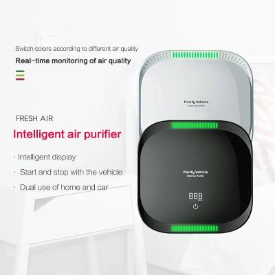China PM2.5 Display Mini Portable Intelligent Air Purifier Smart Touch Car HEPA Filter Air Purifier With Air Quality Sensor for sale