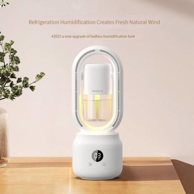 China 300ml 2 In 1 Air Conditioning Humidifier Vaneless Fan 2000mAh Rechargeable Battery for sale