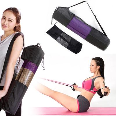 China Black Portable Yoga Mat Carry Bag lightweight Nylon Pilates Womens Yoga Bag for sale