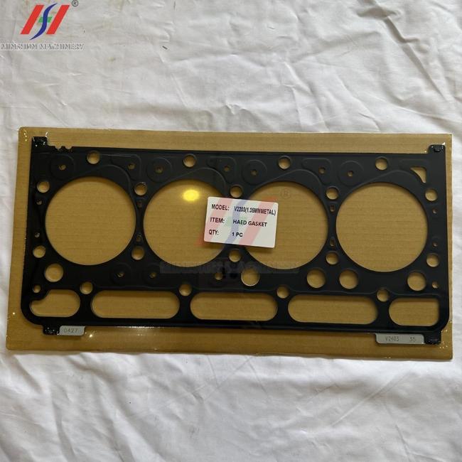 High Temperature Resistant Material V2203 4-cylinder diesel engine cylinder head gasket bore close-up