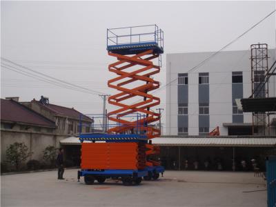 China Portable Mobile Scissor Lift Electric Lifting Equipment Full Handrail Protection for sale