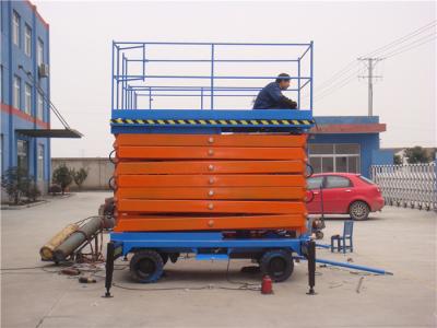 China Elevated Work Platform Mobile Scissor Lift Explosion Proof Valves Orange for sale