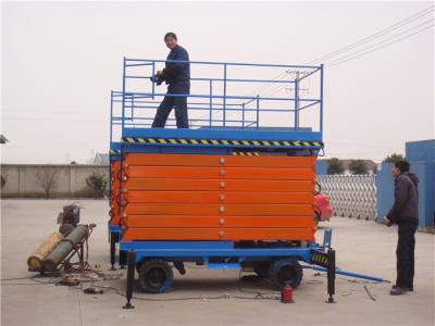 China 9m Height Mobile Scissor Lift Hydraulic Scissor Lift Platform Anti Skid Diamond Platform for sale