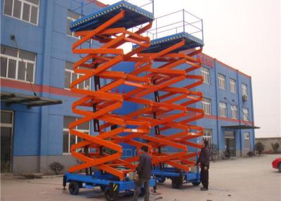 China Movable Scissor Lift Mobile Hydraulic Lift Ac380v Or Dc Battery Blue Orange for sale