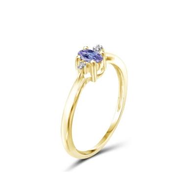 China 0.25 Carat Tanzanite 0.925 Sterling Silver Ring Jewelry with White CZ Accent for sale