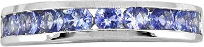 China 0.5 CTW Natural Blue Tanzanite Ring 18K Solid White Gold for sale
