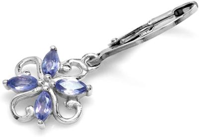 中国 白いダイヤモンドのアクセントの0.5カラットの枝花の設計JewelersClub Tanzaniteリング純銀製リング宝石類 販売のため