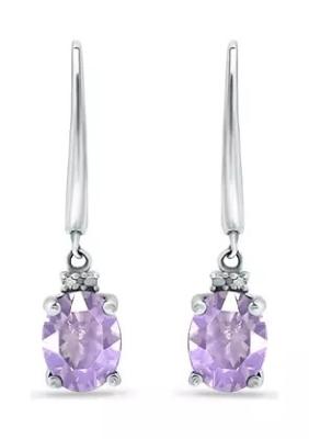 China 2.46 Ct. T.W. And 1/10 Ct. T.W. CZ Amethyst Leverback Earrings In Sterling Silver for sale