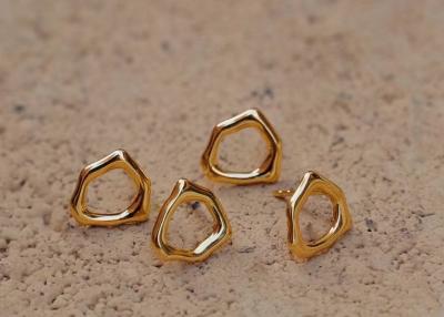 China Irregular Circle 9k Gold Earrings 8mm Dimension for Anniversary for sale