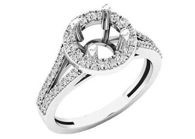 China 0.9ct Oval Semi Mount Jewelry Ring18K White Gold Material Prong setting Type for sale