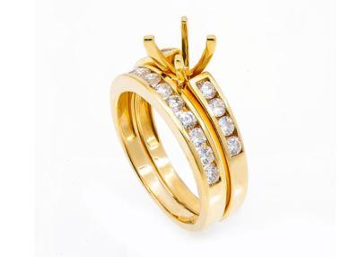 China Semi Mount 14k Yellow Gold Engagement Rings 5.23g With 1.8mm Natural Diamond for sale