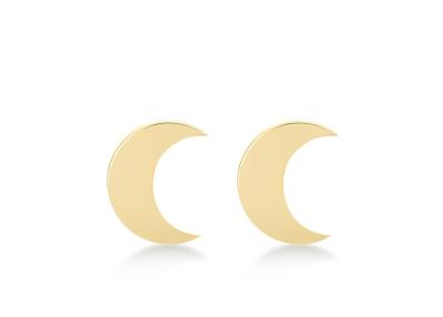 China Crescent Shape 9K Gold Earrings 6MM Dimension ODM For Party Gift for sale