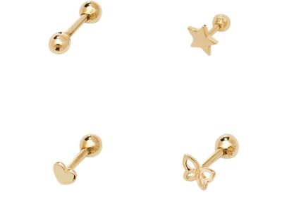 China Screw Back 9K Gold Earrings for Cartilage for Engagement Wedding for sale