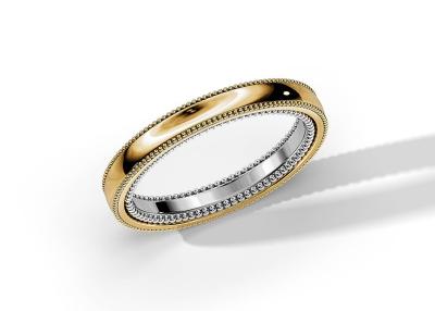 China ODM 2 Tone Gold Engagement Rings, OEM del anillo de la alianza de boda del oro de 4M M 5M M 6M M en venta