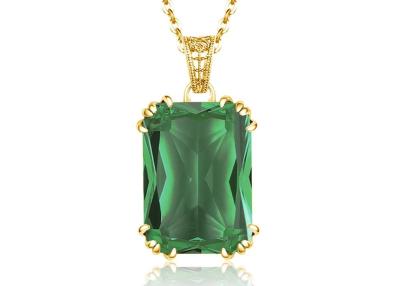 China Vintage 14K Gold Necklaces 2.67ct 8×10mm With Natural Emerald Pendant for sale