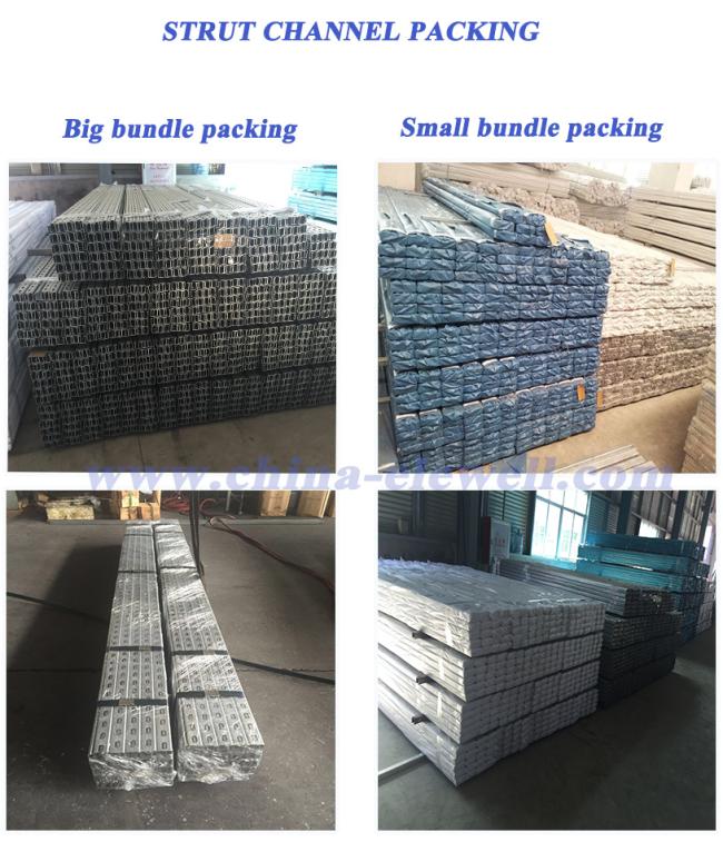 41X21 41X41 Carbon Steel Strut Channel C Channel Pre-Galvanized and Hot DIP Galvanized Unistrut Channel