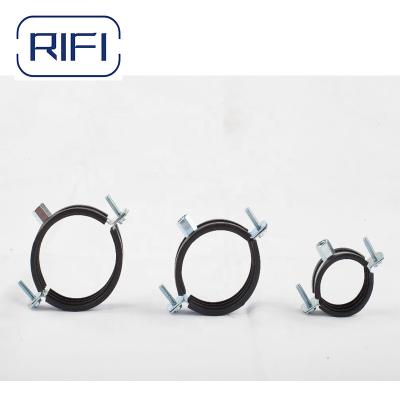 China M8 M10 Ring Metal Conduit Clamp EPDM Rubber Lined Heavy Duty Pipe Clamp for sale