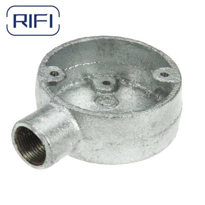China Electrical Conduit Circular Junction Box Malleable Iron 20mm 25mm for sale