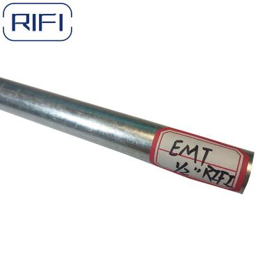 China RIFI EMT Conduit Pipe Hot Dipped Galvanzied 1/2 Inch Electrical Tubing EMT Pipe for sale