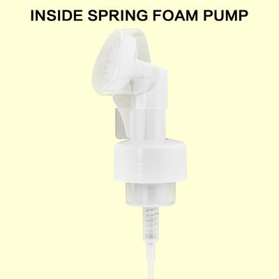 China 43-410 Size Facial Foam Pump With Sillicone Bursh Black Or White Overcap for sale