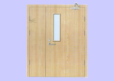 China 60 min Mother And Son Leaf 50 mm Veneered Wood Fire Door With Steel Frame for sale
