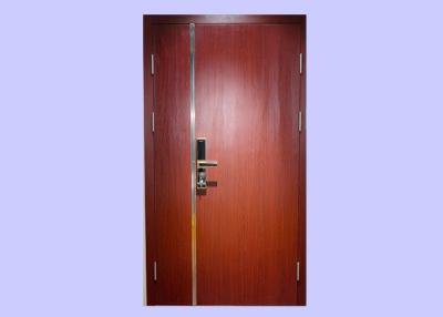 China 60 Minute 40/45mm Right Hand Red Mother And Son Veneered Wood Doors With Steel Frame for sale