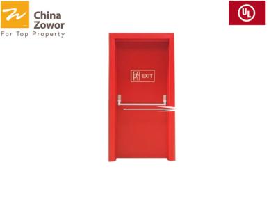 China Fireproof Steel Emergency Exit Doors With Vision Panel 1.5 Hour Rated Light Gray Color for sale