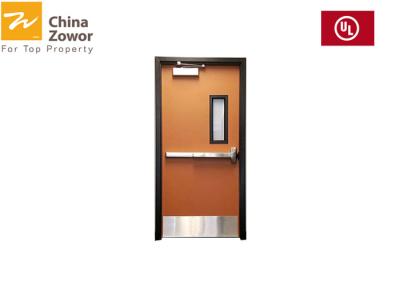 China Blue Color Powder Coated Finish 1.5 Hour Metal Emergency Exit Doors/ Single Swing/ 45mm Thick for sale