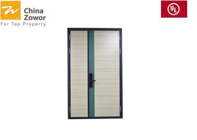 China Unequal Double Leaf 90 Minute Fire Rated Doors/ Milky White Color/ Powder Coated Finish for sale