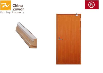 China Mahogany Fire Rated Wooden Doors With Panic Bar For Emergency Escape/ Veneer Finish/RAL Colors/ Max. 4’X 8’ for sale