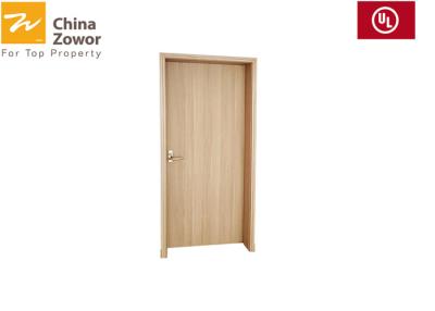 China Brown Panel Wood Fire Door with Steel Frame / Single Open Timber Fire Doors for sale