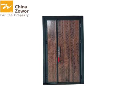 China 65/70mm Thick Unequal Leaf Cast Alu. Fireproof Entry Door With Solid Fire Door Core for sale