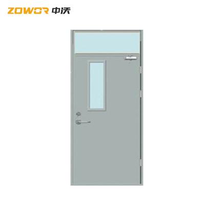 China Gray Color Single Swing Steel Fire Exit Doors With Two Point Push Bar/ 120mins Fire Rating/ Max. Size 4' X 8' for sale