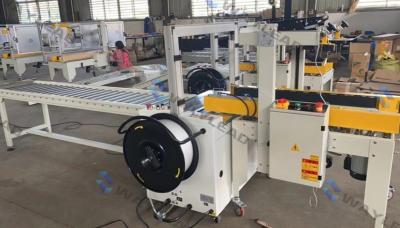 China Automated Carton Folding Sealing Strapping Machine 400w 18-20 Meter/Min Belt Speed for sale