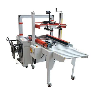 China Plastic Paper Automatic Carton Folding Sealing Strapping Machine Max Speed 6ctns/Min for sale
