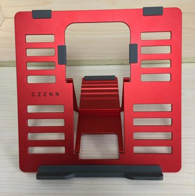 China Red SGS 4mm Lightweight Portable Metal Laptop Stand Ipad Reading Stand for sale
