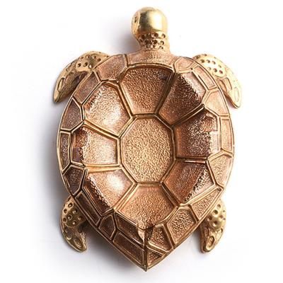 China Creative Die casting 100*140mm Metal Turtle Ashtray Gold Zinc Alloy Ashtray for sale