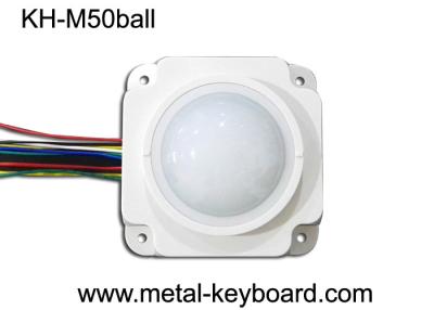 China 50MM Mechanical White Resin Rugged Trackball Mouse Module For Medical for sale