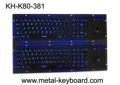 China Illuminant Waterproof SS Industrial Metal Keyboard With Trackball Pointing Device for sale