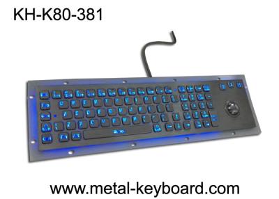 China Rugged Vandal resistant Backlit Metal keyboard with track ball , USB interface and 80 keys for sale