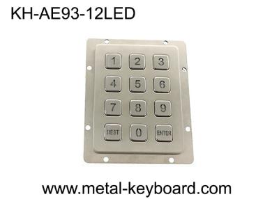 China Teclado numérico ligero trasero del metal en 3x4 telclado numérico de acero inoxidable de las llaves de la matriz 12 en venta