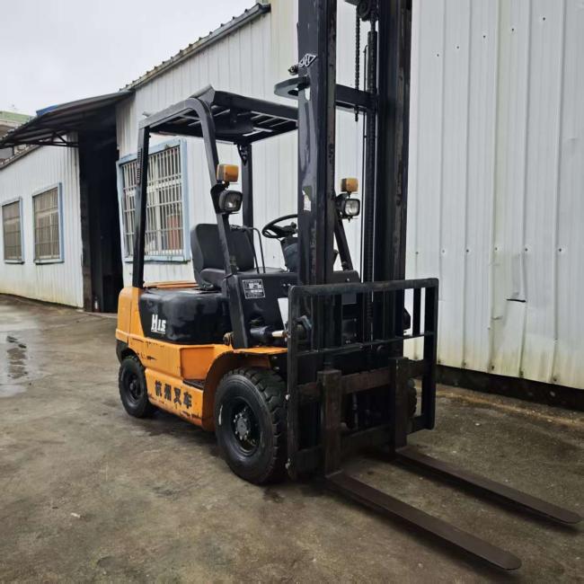 Forklift cabin interior and control panel