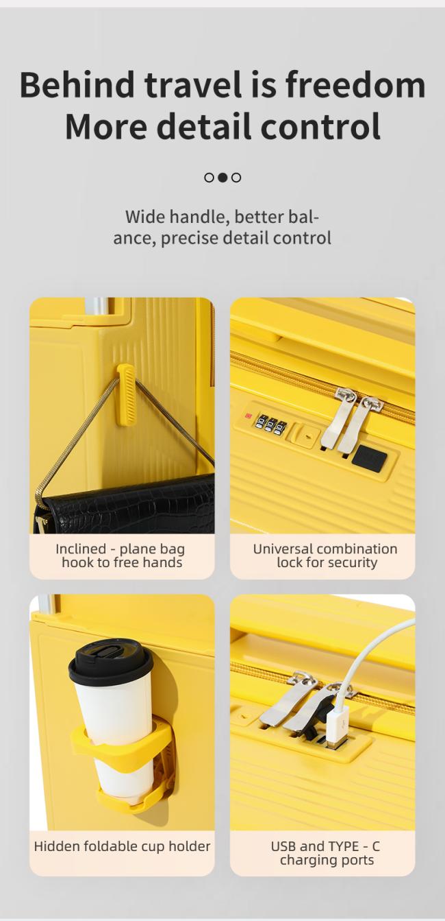 Macaron color trolley case handle detail