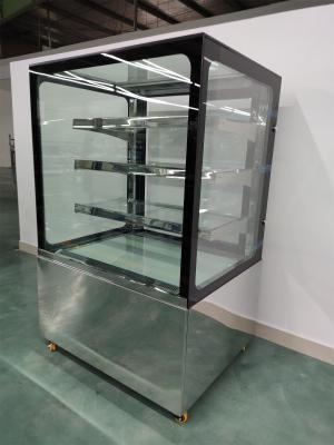 China Custom Pastry Display Merchandiser With 3PCS Up Glass Shelves for sale