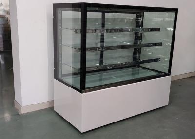 China Cold Square Glass Bakery Display Case 3 Tier 1500mm With White Marble Base for sale