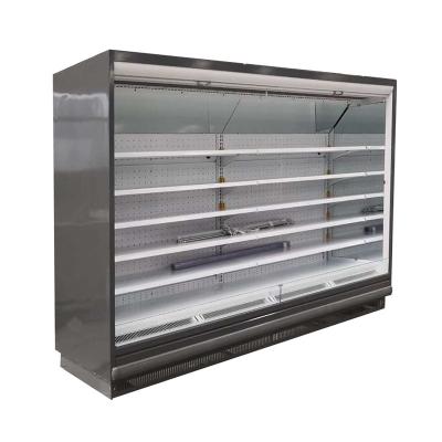 China refrigerador abierto largo de la exhibición de los 3.75M, refrigerador comercial de la exhibición de la tienda de delicatessen con los motores de fan de EBM en venta