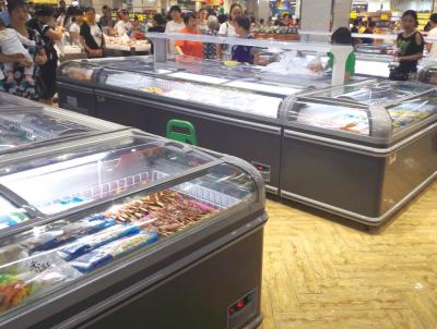 Китай Статическая охлаждая сила входного сигнала замораживателя острова супермаркета энергосберегающая низкая продается