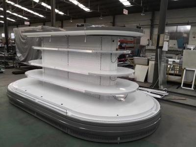 China Refrigerador redondo de la isla del supermercado del refrigerador abierto semi vertical de la exhibición en venta