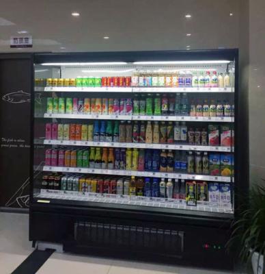 China El aire abierto refrigerado multideck de la expendidora automática de los gabinetes de exhibición del servicio del uno mismo refrigeró la caja en venta